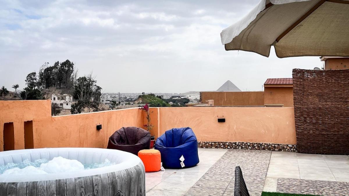 Boho Getaway With Pyramids View & Jacuzzi Giza Exterior foto